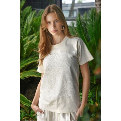 Cooper - Just to Save Lace T-shirt - Cream