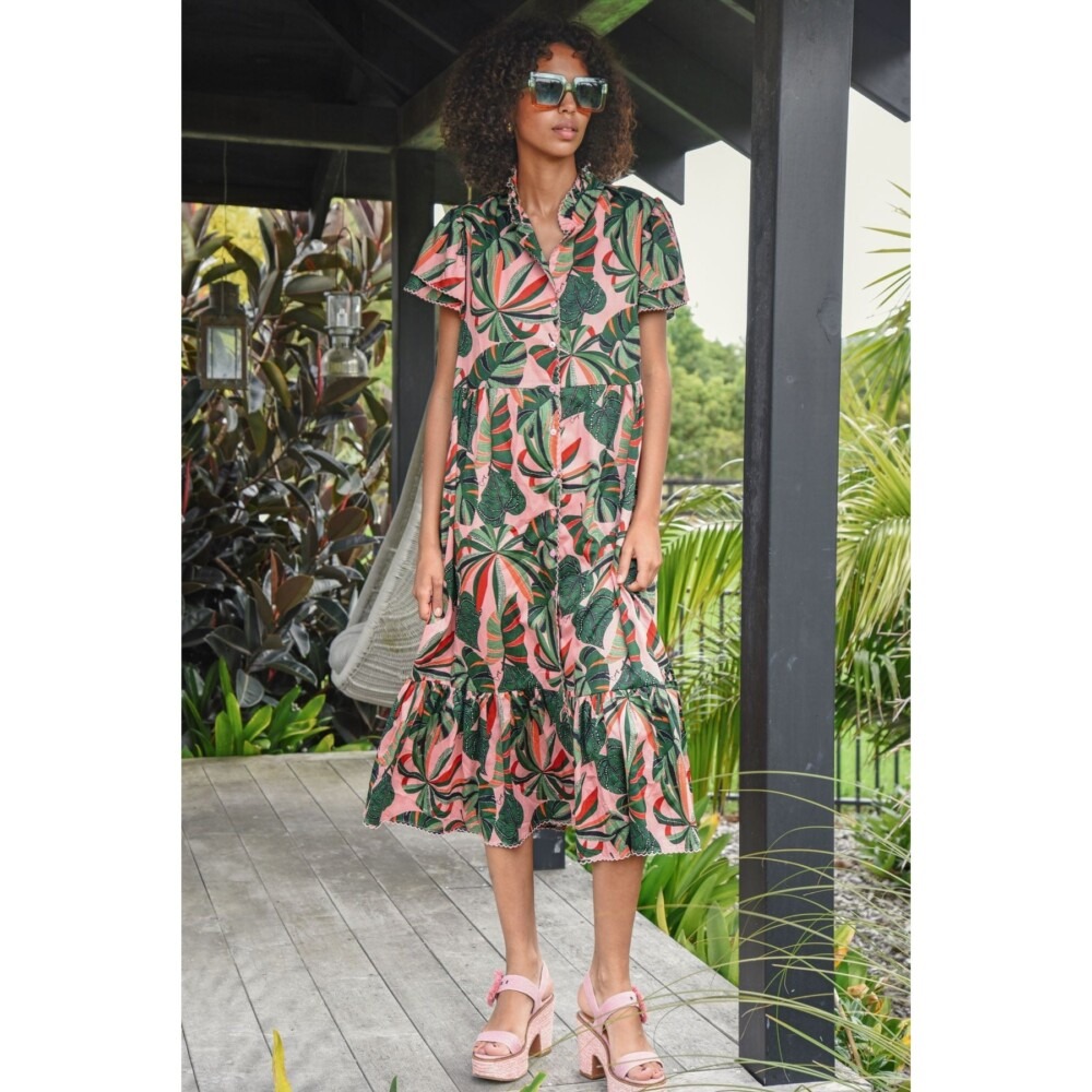 Coop - New Leaf On Life Dress - Blush /Green