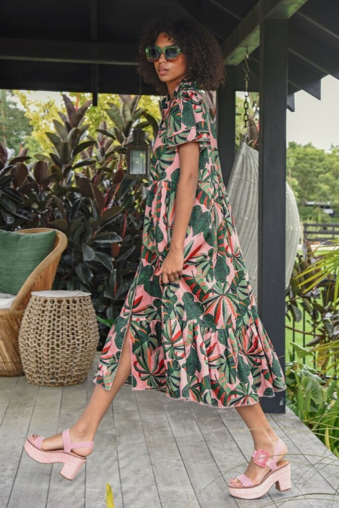 Coop - New Leaf On Life Dress - Blush /Green - Image 3