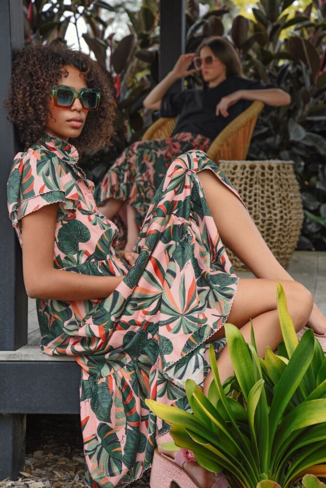 Coop - New Leaf On Life Dress - Blush /Green - Image 6