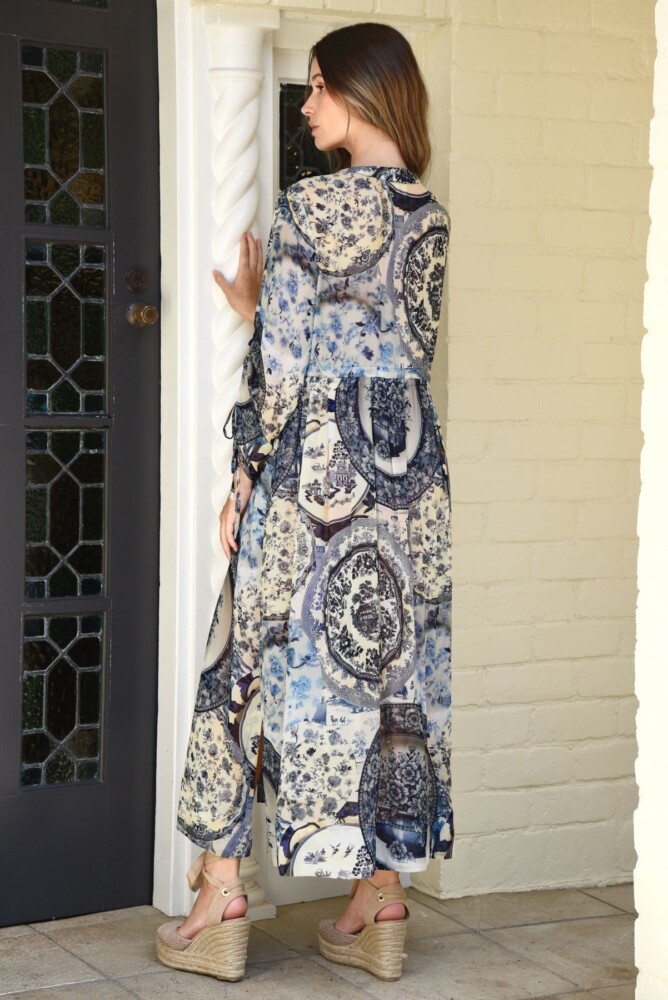 Curate - Portrait Mode Dress - Navy Print - Image 4