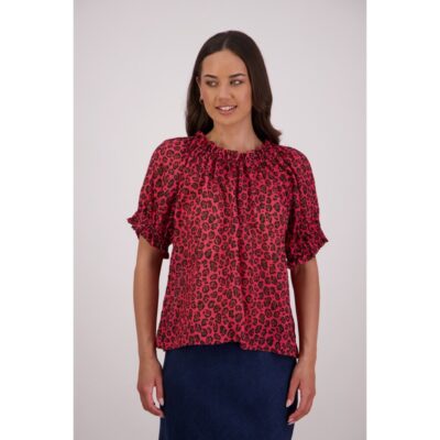 Briarwood - Teddy Top -Ramie Animal Print