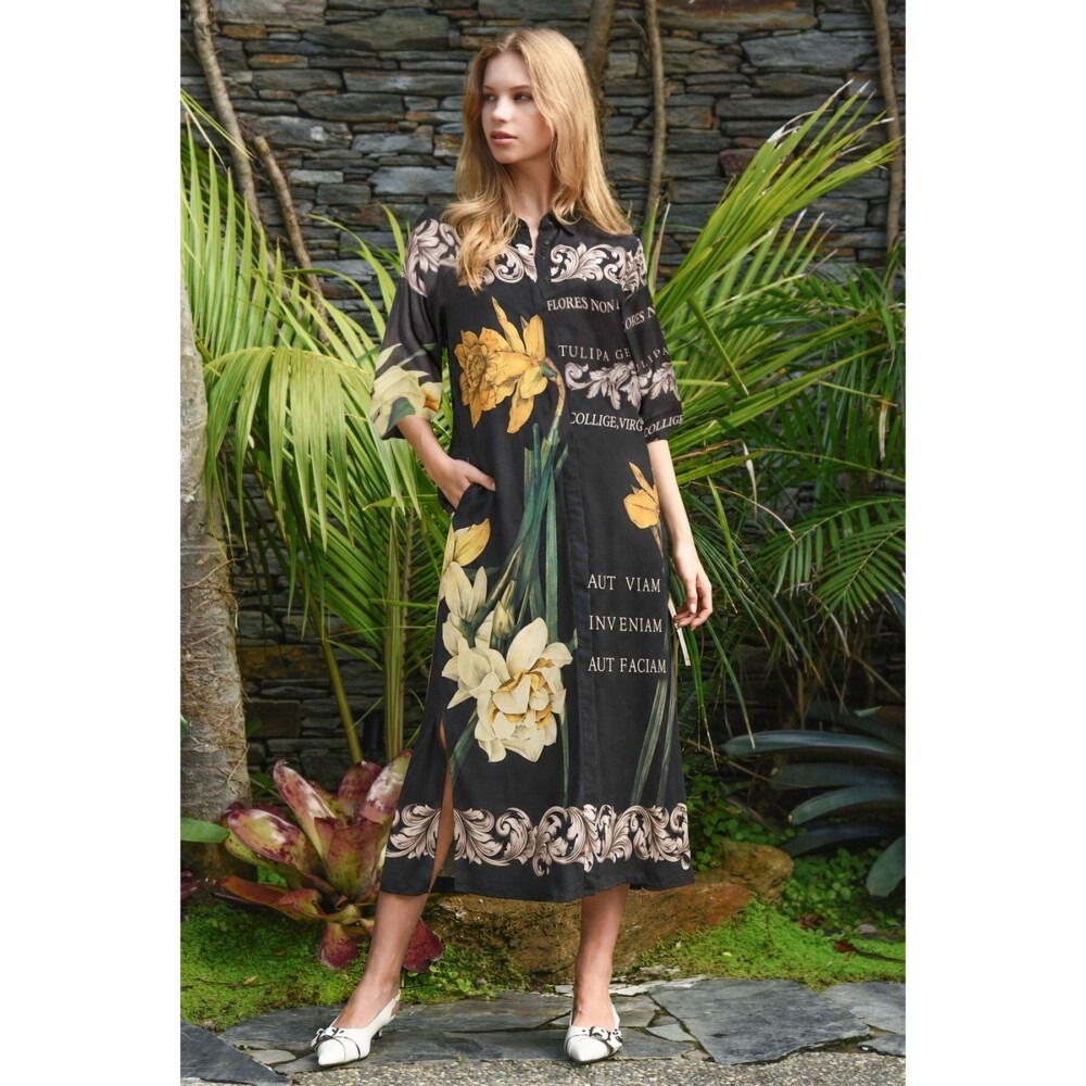 Cooper - Brief Statement Dress - Black Print