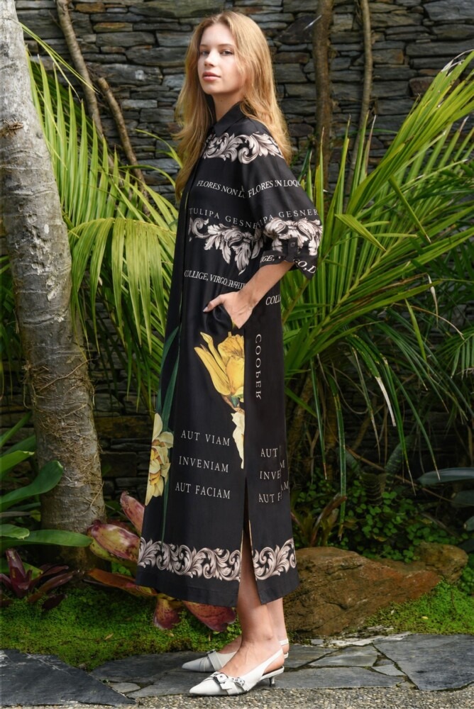 Cooper - Brief Statement Dress - Black Print - Image 4