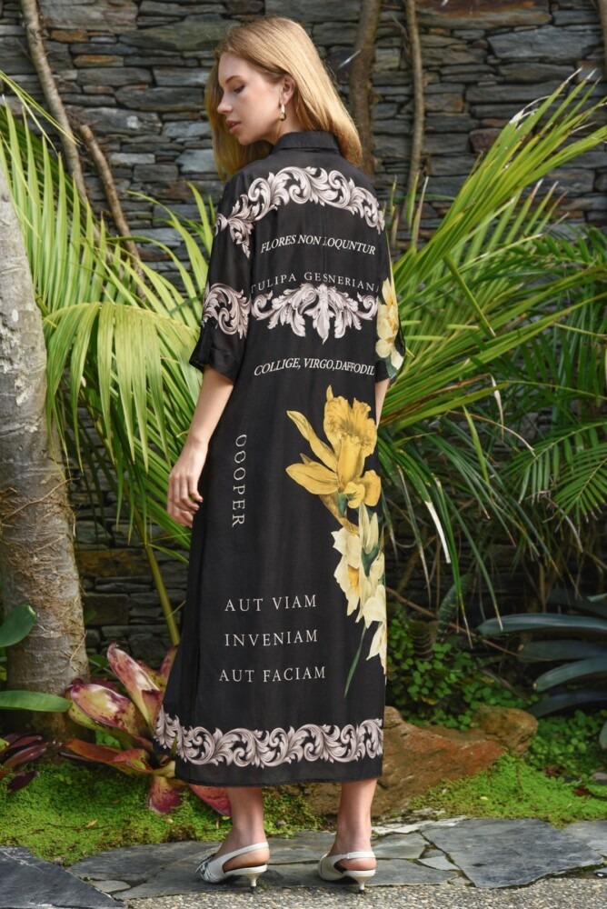 Cooper - Brief Statement Dress - Black Print - Image 3