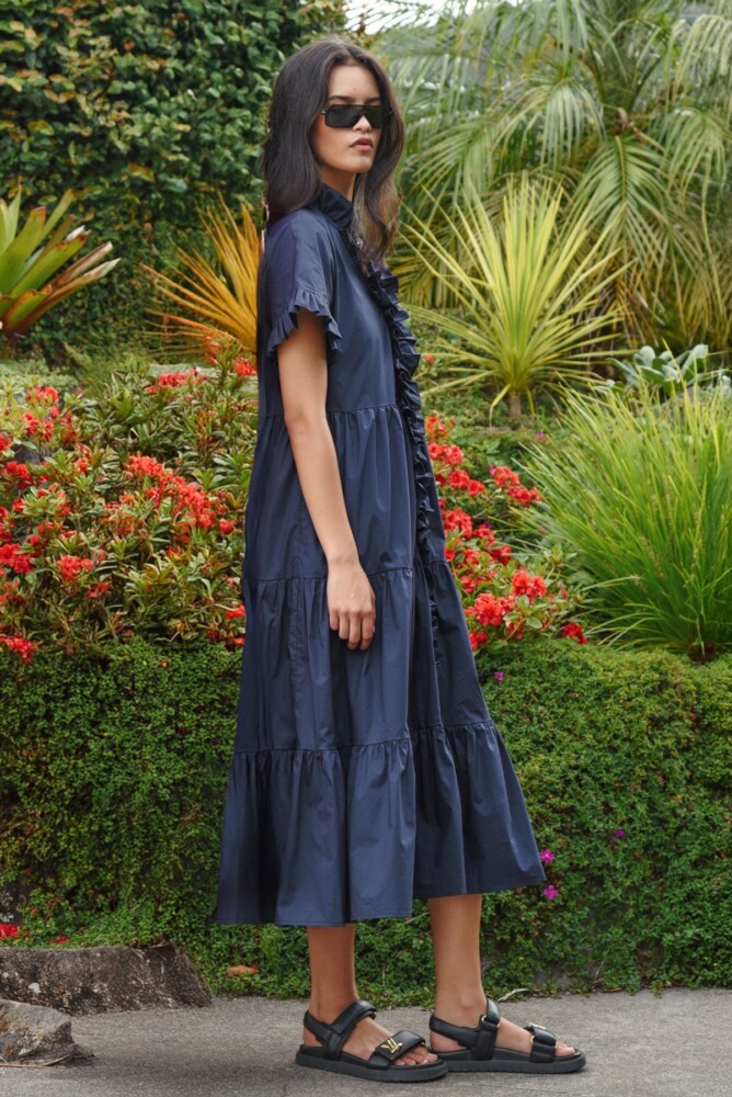 Coop - Frillaxed Dress - Navy - Image 2