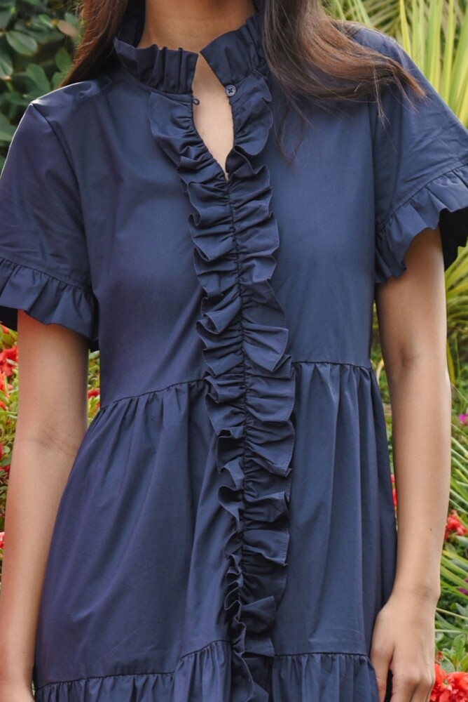 Coop - Frillaxed Dress - Navy - Image 3
