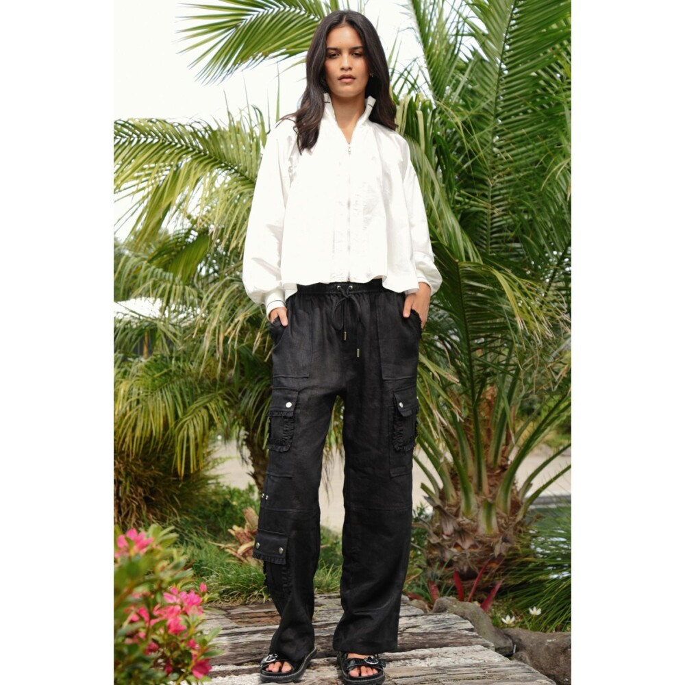 Coop - Linen On The Edge Trouser - Black