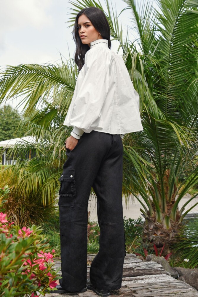 Coop - Linen On The Edge Trouser - Black - Image 3