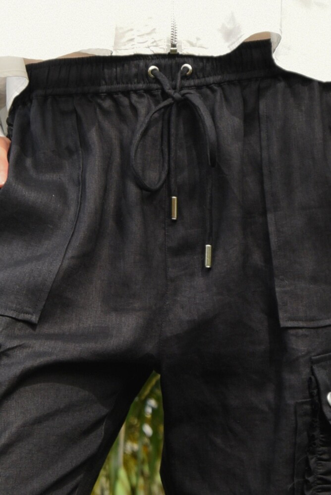 Coop - Linen On The Edge Trouser - Black - Image 5