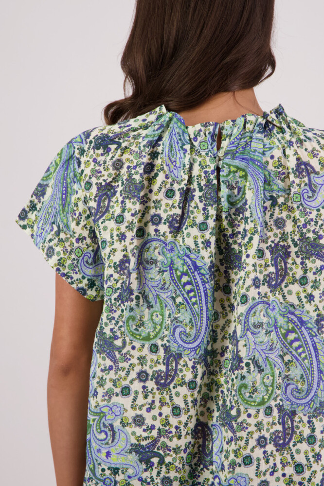 Briarwood - Pia Blue Paisley Ramie Top - Image 5