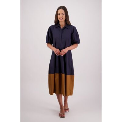 Briarwood - Tamsin Ink/Tan Shirt Dress