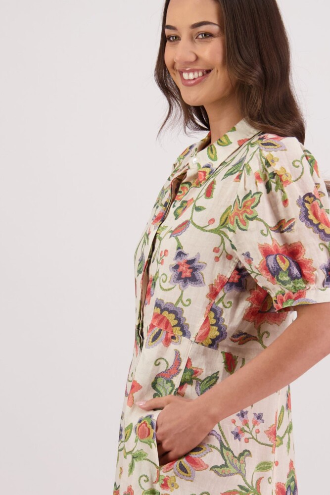 Briarwood - Thelma Jacobean Ramie Shirt Dress - Image 5