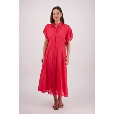 Briarwood - Toni Red Shirt Ramie Dress