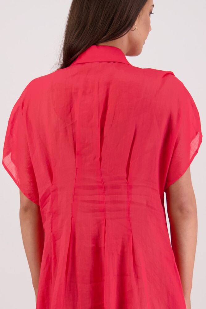 Briarwood - Toni Red Shirt Ramie Dress - Image 5