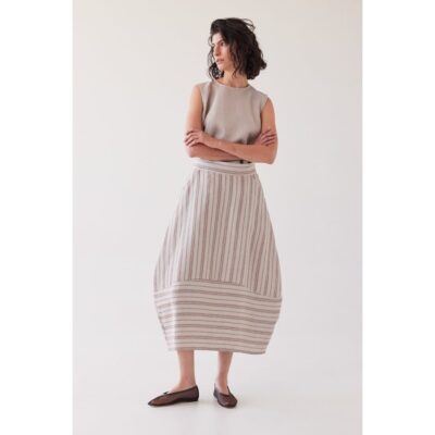 Eva's Sunday - Eadie Statement Skirt - Brick Stripe
