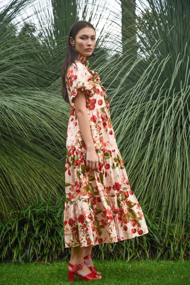 Coop - Frillaxed Dress - Cherry Print - Image 3