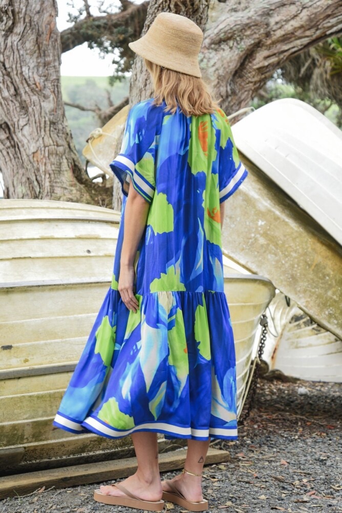 Cooper - Solar Eclipse Dress - Blue/Lime - Image 5