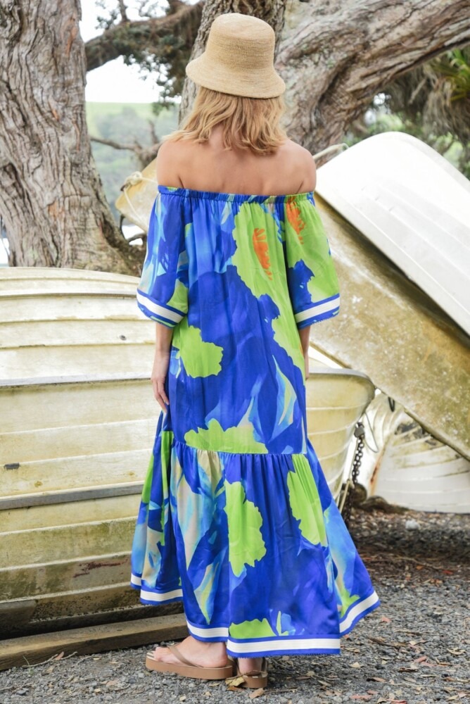 Cooper - Solar Eclipse Dress - Blue/Lime - Image 6