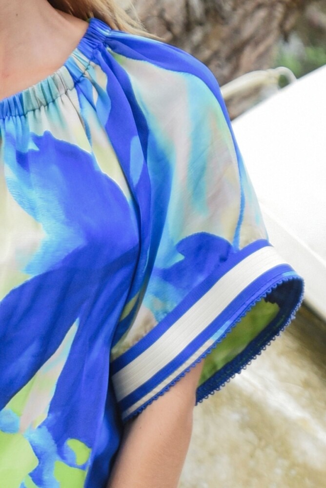 Cooper - Solar Eclipse Dress - Blue/Lime - Image 7