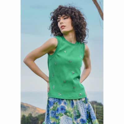 Curate - Team Bedazzled Singlet - Green