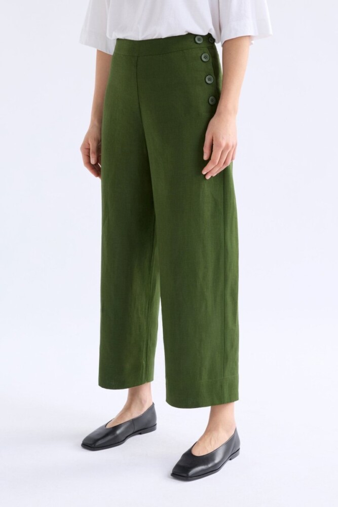 Elk - Hersom Linen Pant - Olive - Image 2
