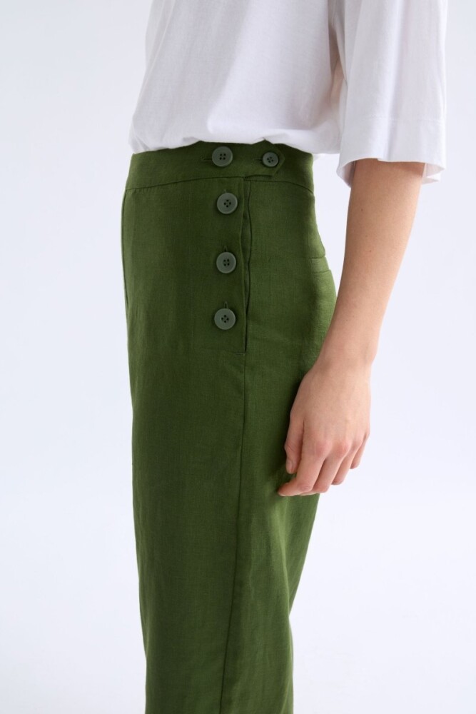 Elk - Hersom Linen Pant - Olive - Image 3