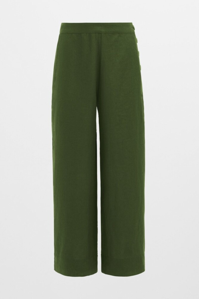Elk - Hersom Linen Pant - Olive - Image 4