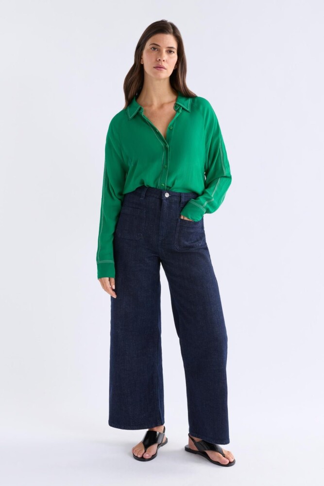 Elk - Alema Shirt - Leaf Green - Image 2