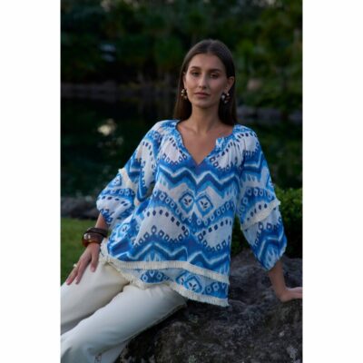 Loobie's Story - Zahlee Blouse - Corfu Blue