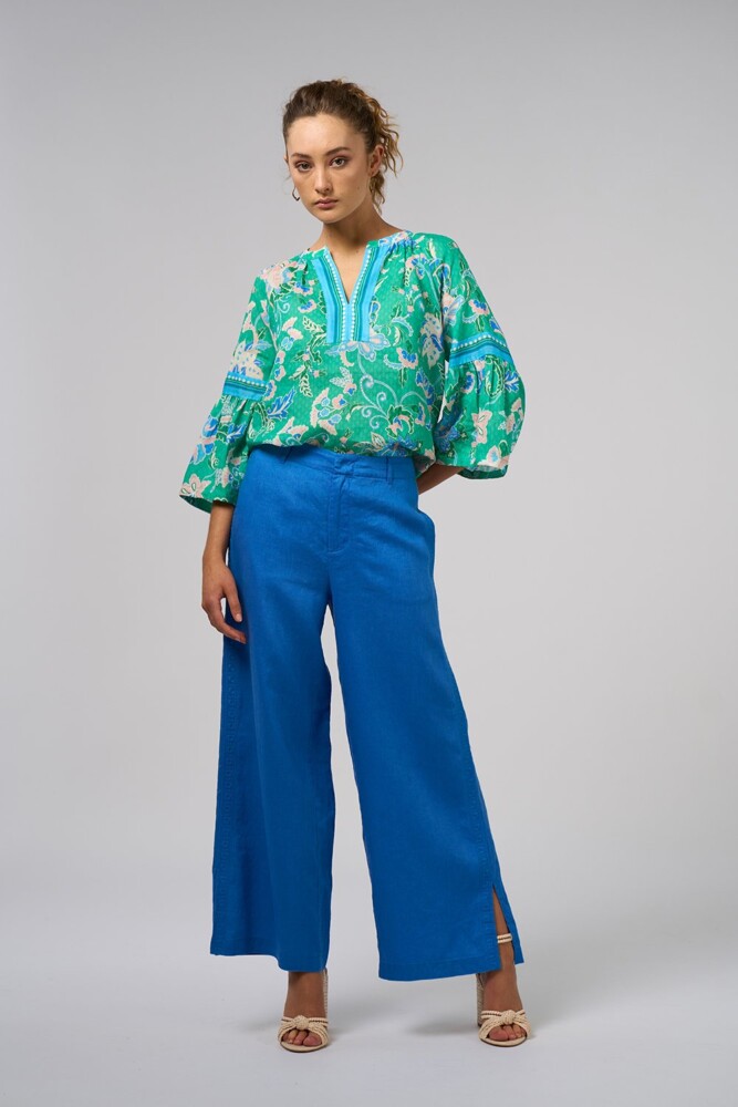 Loobie's Story - Samira Blouse - Emerald Multi - Image 2