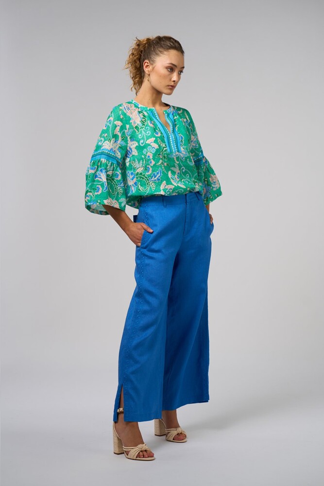 Loobie's Story - Samira Blouse - Emerald Multi - Image 3