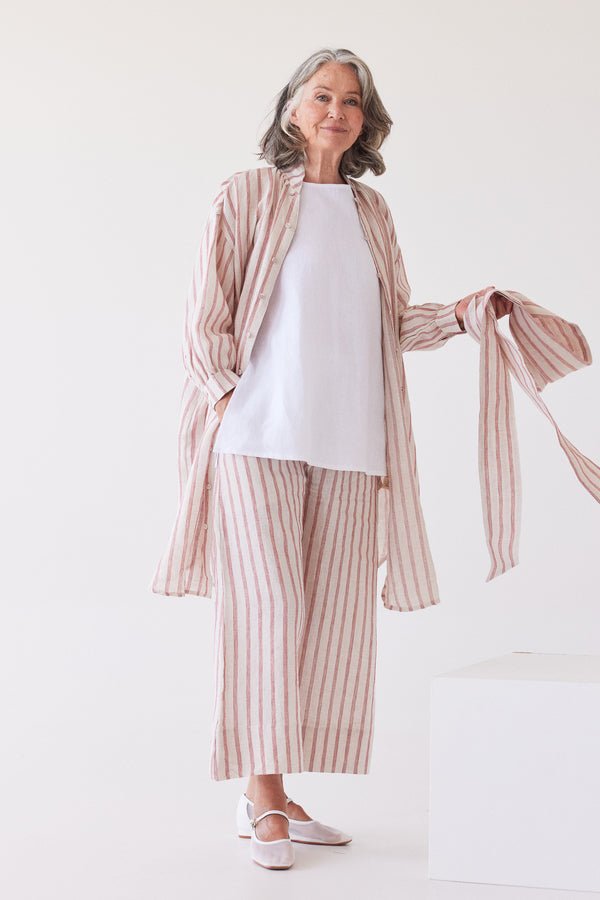 Eva's Sunday - Harper Shirt Dress - Burnt Sienna Stripe - Image 4