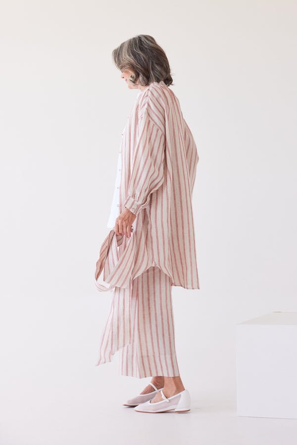 Eva's Sunday - Harper Shirt Dress - Burnt Sienna Stripe - Image 5