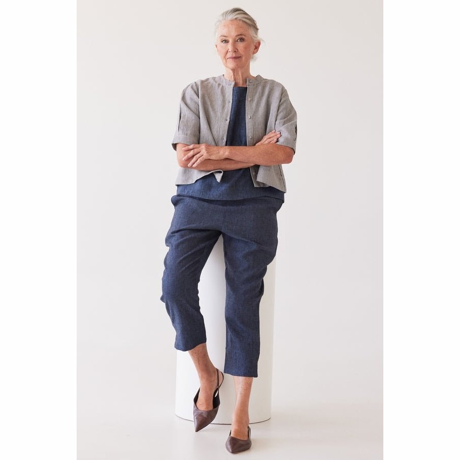 Eva's Sunday - Loretta Reversible Top - Chambray Stripe