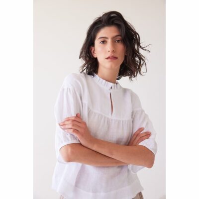 Eva's Sunday - Peggie Puff Sleeve Blouse - White