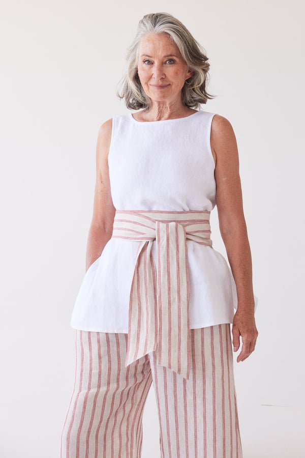 Eva's Sunday - Tie Belt - Burnt Sienna Stripe - Image 2