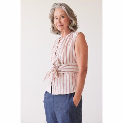 Eva's Sunday - Tie Belt - Burnt Sienna Stripe