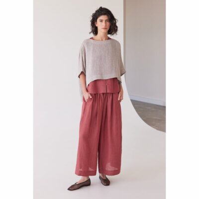 Eva's Sunday - Tommy Layering Top - Stone Gauze